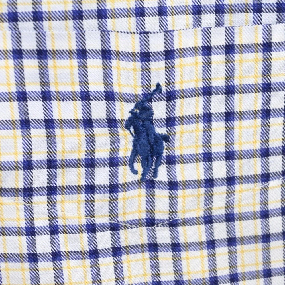 Polo Golf Ralph Lauren Dress Shirt Tilden Plaid Long Sleeve Button Up Men Medium